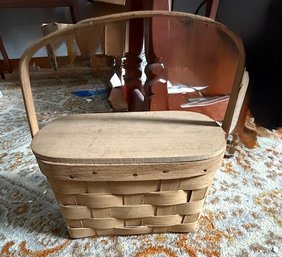 Woven Handled Basket With Many Buttons!