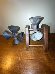 A Mid Century Modern Pair Of  Eames Wedding Door Bells Oaxaca Mexican Black Pottery