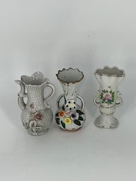 A Group Of Three Occupied Japan Miniature Bud Vases