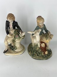 A Pair Of Porcelain Figurines By Artistica Levitina Made In Spain