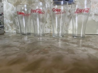 Retro 'coke' Coca Cola Drinking Glasses Set Of 4