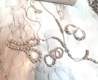 Combo Set Of Silver Necklace, Earrings, Rings Etc