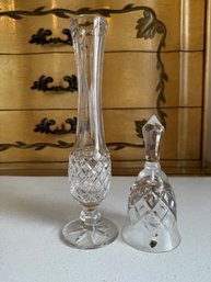 A Waterford Crystal Bell And Bud Vase See All Photos