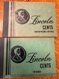 2 Books Lincoln Cents From 1909 ( Including 2 Indian Head One Bronze) Thru 1971