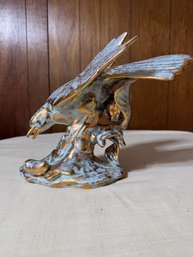 RARE Stangl Ceramic Blue Jay Approx 10.5 ' Turquoise And Gold