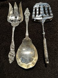 Silvercraft Sterling Silver 2 Piece Salad Server And Fish Or Vegitable Server