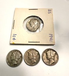 Group Of 4 Mercury Dimes (#3)