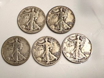 Walking Liberty Half Dollars Group Of 5 (#4)