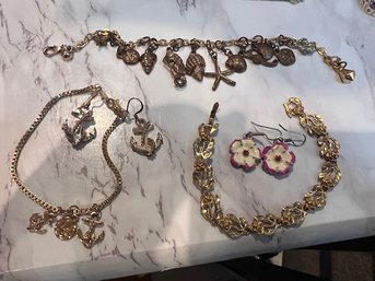 Multi Sets With Bracelets And Earrings Sea And Floral