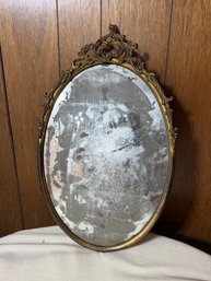 Antique Oval Brass Victorian Frame, Approx 12 X 20' Metal Backing