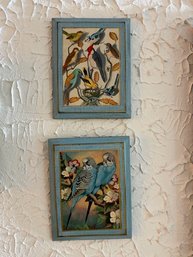 A Pair Of Framed  Bird Prints By Basil Ede British Approx 8 X 10 Each