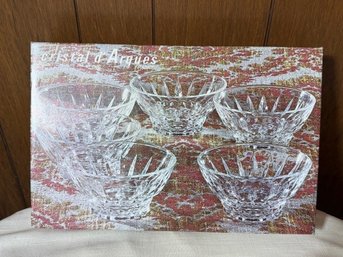 Cristal D'Arques Set Of Six Glass Dessert/salad Dishes French