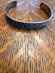 Arizona Native American Silver Hammered Bracelet 1950's-1960's