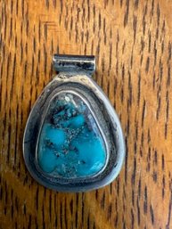 1950's Arizona Silver And Turquoise Pendant