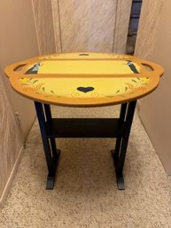 Hand Painted Side Table, Fold Down Sides
