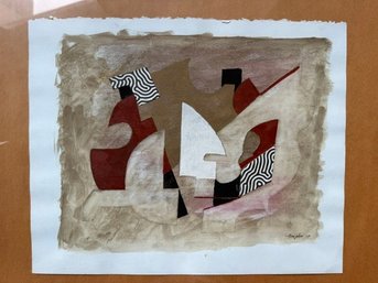 Mixed Media Painting On Canvas Signed, Framed, 19 X 24 Osm 2017