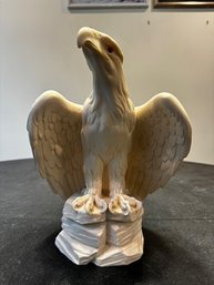 Vintage Giannelli Signed American Bald Eagle Sculpture Made In Italy Cream