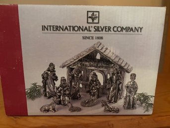 International Silver Co Christmas Nativity Set In Original Box