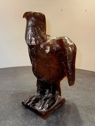 DAUM Eagle Sculpture Made In France By Maurice Louis Legendre Amber Glass Signed 45/200