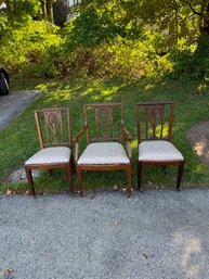 Group Of Three Dining Chairs Mahogany