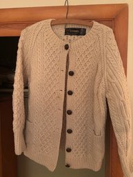 Cornel Traditional Hand Knit Irish Cardigan Size Med/large
