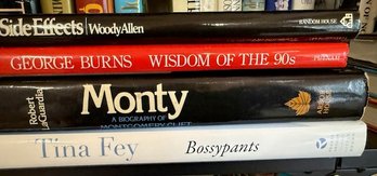A Group Of 4 Bio And Auto Biographies Clift, Tina Fey, George Burns And Woody Allen's Comedy