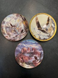 A Collection Of Three Porcelain Plates Danbury Mint, Lenox, American Eagles