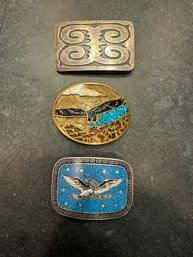 Native American, Eagle, Turquoise And Mexican Made Belt Buckles