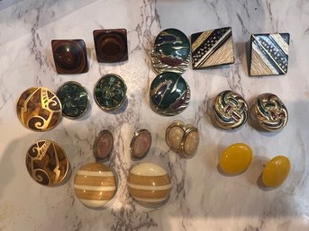 Great Group 10 Pair Of 1980's Earrings!