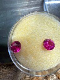 A Pair Of Synthetic Rubies