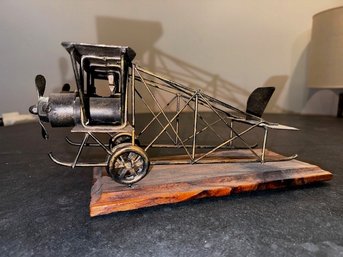 Vintage Industrial Biplane Model Made In Spain