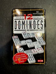 Dominoes Set In Original Tin