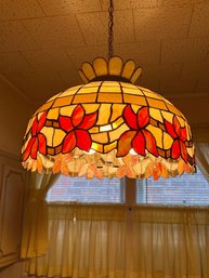 Retro Tiffany Like Hanging Lamop Shade 1970's  ( Must Be Removed)