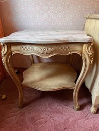 A Pair Of Marble Topped End Tables Beautiful!