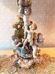 Exquisite Capodimonte Large Cherub Sculpture