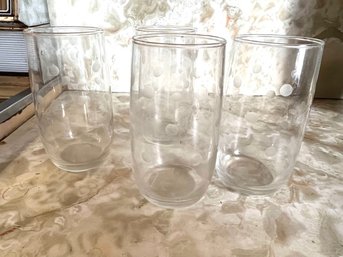 Et Of 5 Polka Dot Tall Drinking Glasses ( Found 5th, Not Shown)