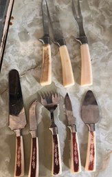 Multi Knives And Serving Pieces MCM!
