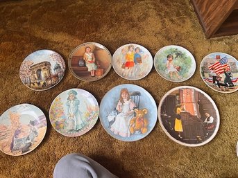 9 Various Limited Edition Plates Including Rockwell, Limoges,