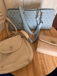 3 Summer Bags Light Blue And Cream
