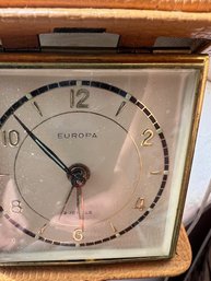 12 Jewel Europa Travel Alarm Clock In Case With Original Box