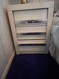 Retro Silver And Off White Night Table Lea Furniture