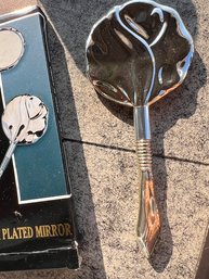 Silver Plate Hand Mirror In Box By Lego