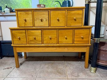 Solid Oak Cabinet, Sewing/CDS Etc