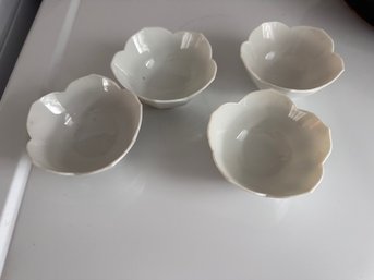 White Lotus Dipping Bowls Set Of 4