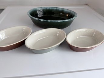 Iconic Hall China Group Of Oval Au Gratin Bakers