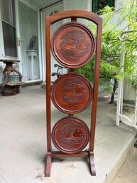 Folding Mahogany Fish Kitchen/plant Stand
