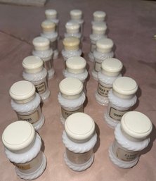 18 Piece Set Milk Glass Spice Set Mid Century