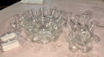 Three In One Floral Glass Bud Vase System , Place Cards, Vase, Floral Arrangements Small Or Large !