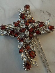 Elaborate Semi Precious Stone Cross
