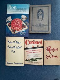 Famed Fanny Farmer The Rumford Cookbook, Deaconess Cook Book 1924 And Others